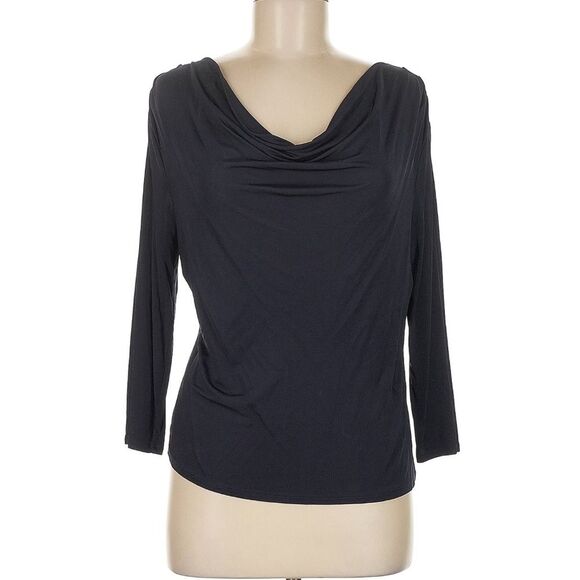 Jones New York | Women's Black Cowl Neck Stretch 3/4 Sleeve Blouse Top T… - Picture 1 of 12